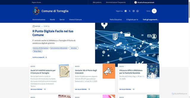 Security scan screenshot of https://www.comune.torreglia.pd.it/