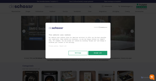 Security scan screenshot of https://www.deschouwwitgoed.nl