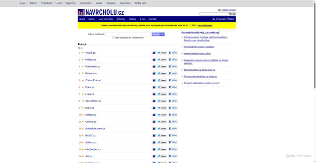 Security scan screenshot of https://navrcholu.cz