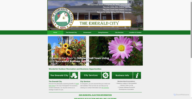 Security scan screenshot of https://evergreenal.gov/