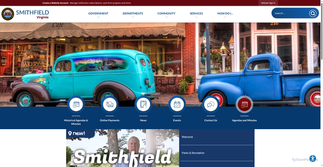 Security scan screenshot of https://smithfieldva.gov/