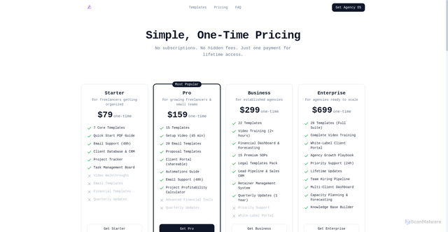 Security scan screenshot of https://agency-os.net/pricing