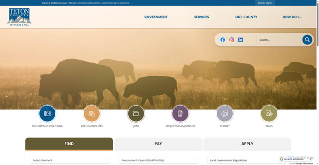 Security scan screenshot of https://tetoncountywy.gov/
