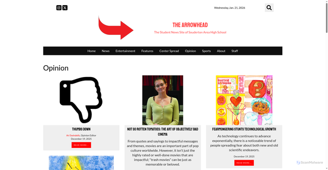 Security scan screenshot of https://thearrowheadonline.com/category/opinion/