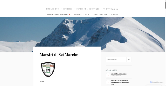 Security scan screenshot of https://www.maestridiscimarche.it/