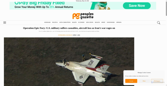 Security scan screenshot of https://gazettengr.com/operation-epic-fury-u-s-military-suffers-casualties-aircraft-loss-as-irans-war-rages-on/