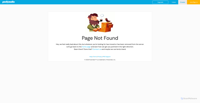 Security scan screenshot of https://podomatic.net