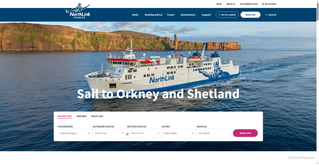 Security scan screenshot of http://www.northlinkferries.co.uk