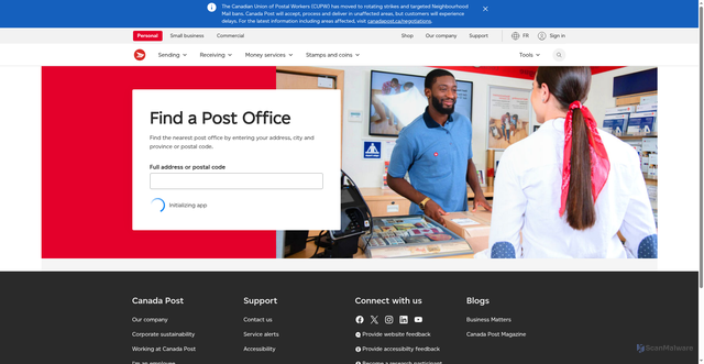 Security scan screenshot of https://www.canadapost-postescanada.ca/cpc/en/tools/find-a-post-office.page
