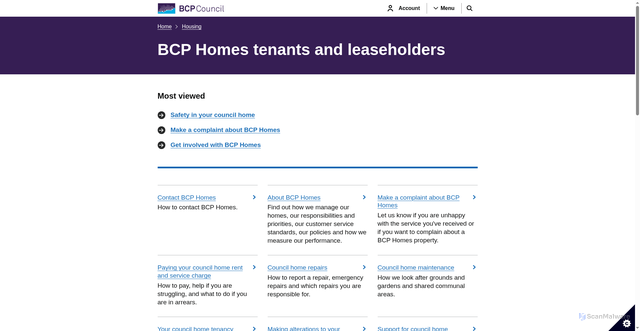 Security scan screenshot of https://www.bcpcouncil.gov.uk/housing/bcp-homes-tenants-and-leaseholders