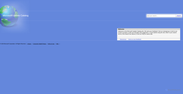 Security scan screenshot of https://catalog.update.microsoft.com