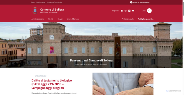 Security scan screenshot of https://www.comune.soliera.mo.it/