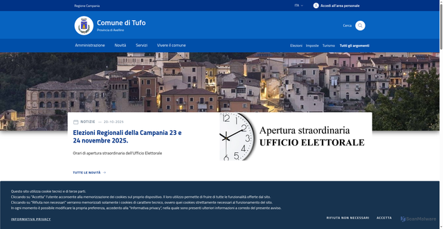 Security scan screenshot of https://www.comune.tufo.av.it/