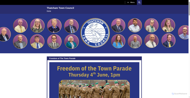 Security scan screenshot of http://www.thatchamtowncouncil.gov.uk