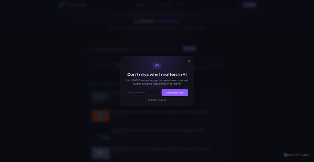 Security scan screenshot of https://futuretools.io/news