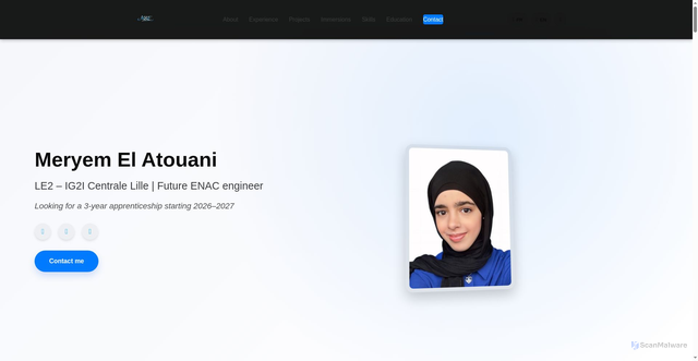 Security scan screenshot of http://meryemelatouani.com/