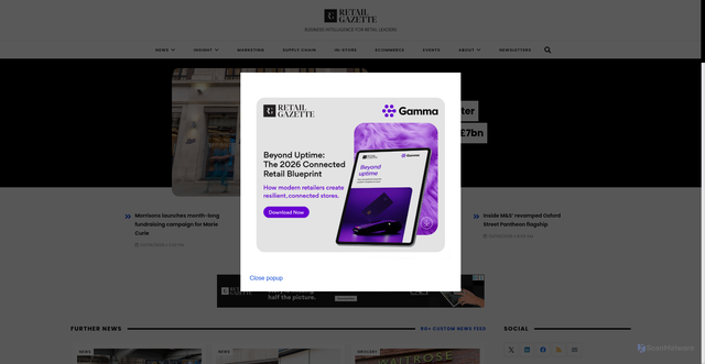 Security scan screenshot of https://www.retailgazette.co.uk