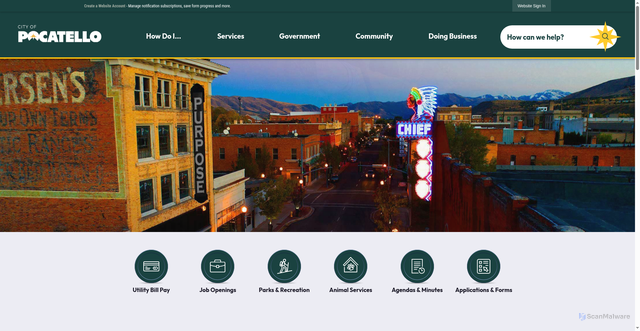 Security scan screenshot of https://pocatello.gov/