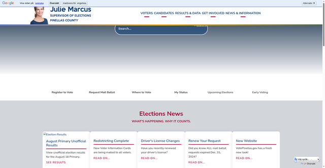 Security scan screenshot of https://www.votepinellas.gov/