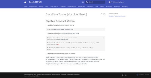 Security scan screenshot of https://securitybbq-wiki.pages.dev/cloudflare/cloudflared/