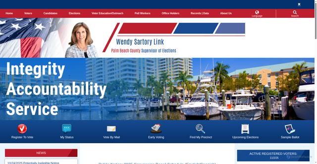 Security scan screenshot of https://www.palmbeachelections.gov/