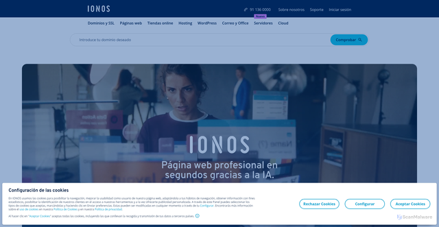 Security scan screenshot of https://1and1.es