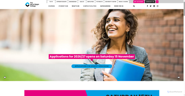 Security scan screenshot of https://iwcollege.ac.uk/