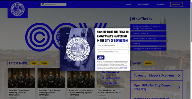 Security scan screenshot of https://www.covingtonky.gov/