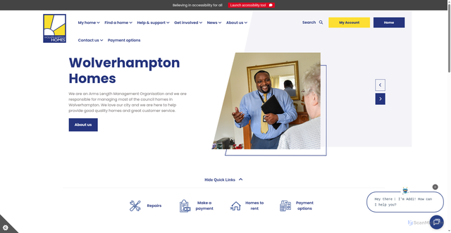 Security scan screenshot of https://www.wolverhamptonhomes.org.uk/