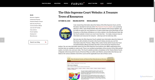 Security scan screenshot of https://www.ficlaw.com/blog/the-ohio-supreme-court-website-a-treasure-trove-of-resources