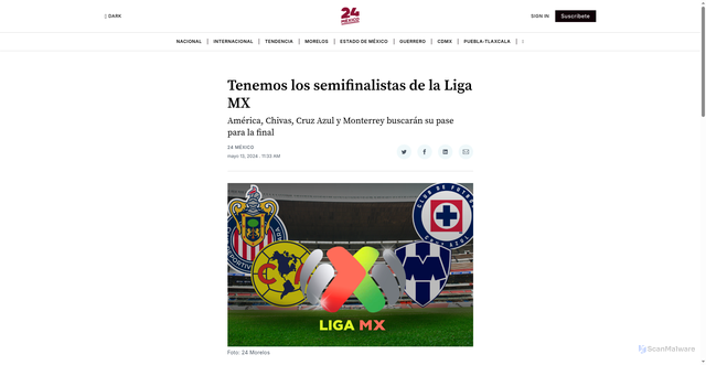 Security scan screenshot of https://www.24mexico.mx/tenemos-semifinalistas-de-la-liga-mx/