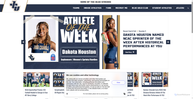 Security scan screenshot of https://jcusports.com/