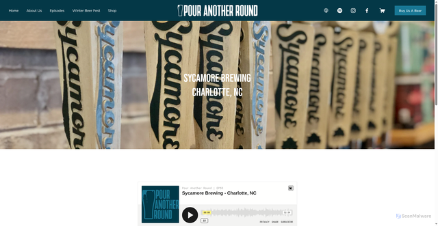Security scan screenshot of https://www.pouranotherround.com/sycamore-brewing