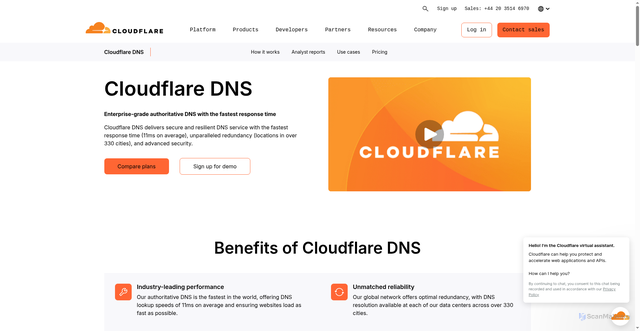 Security scan screenshot of https://casey.ns.cloudflare.com