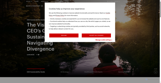 Security scan screenshot of https://bain.com