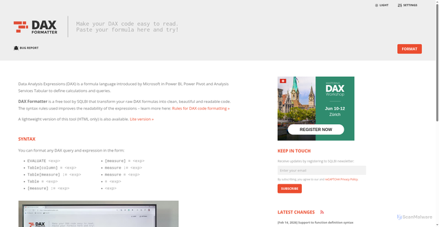 Security scan screenshot of https://daxformatter.com