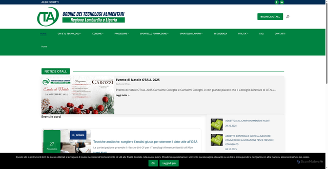Security scan screenshot of https://www.otalombardialiguria.it/
