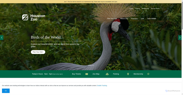 Security scan screenshot of https://www.houstonzoo.org/