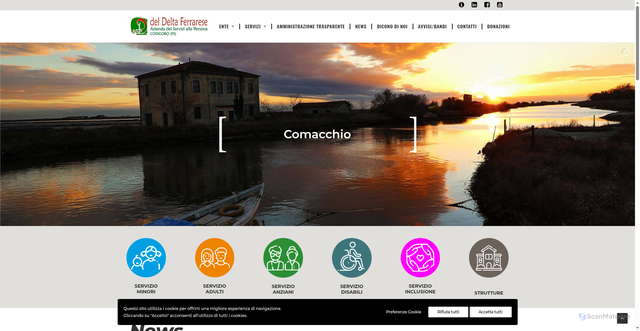 Security scan screenshot of https://www.aspdeldeltaferrarese.it/