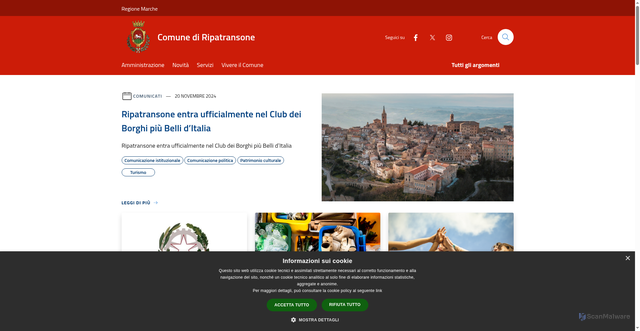 Security scan screenshot of https://www.comune.ripatransone.ap.it