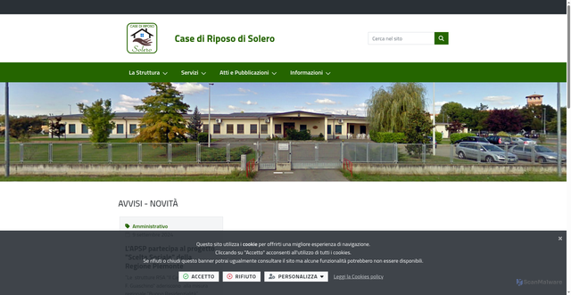 Security scan screenshot of https://www.casadiripososolero.it/it-it/home
