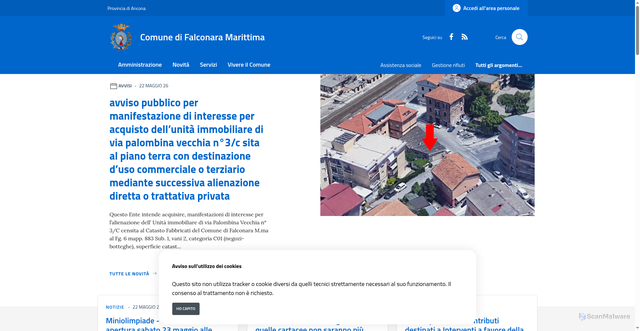 Security scan screenshot of https://www.comune.falconara-marittima.an.it