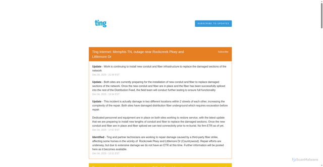 Security scan screenshot of https://www.tinginternetstatus.com/