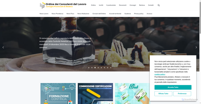Security scan screenshot of https://www.consulentidellavoro.mo.it/