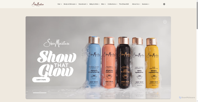 Security scan screenshot of https://www.sheamoisture.com