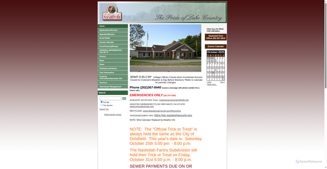 Security scan screenshot of https://www.nashotah-wi.gov/