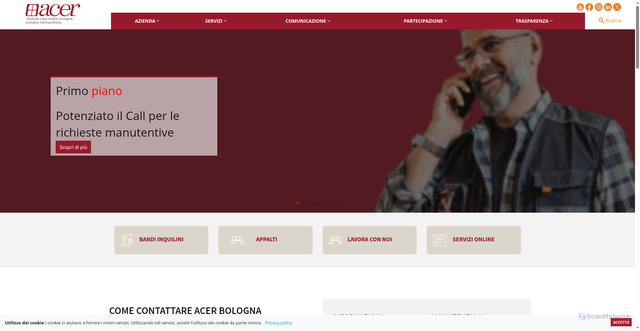 Security scan screenshot of https://www.acerbologna.it/