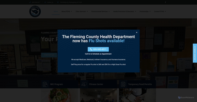 Security scan screenshot of https://flemingcountyhealthky.gov/