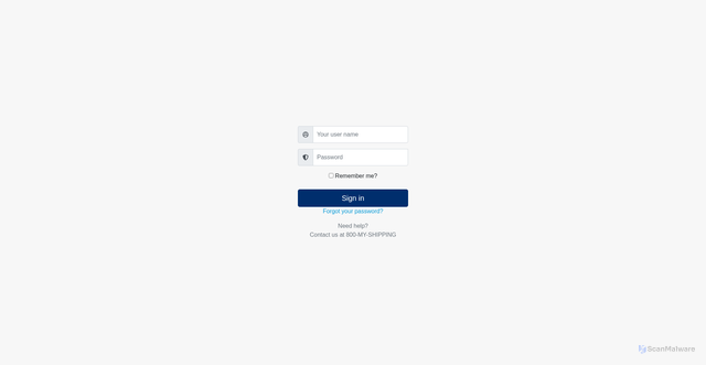 Security scan screenshot of https://myblueship.com