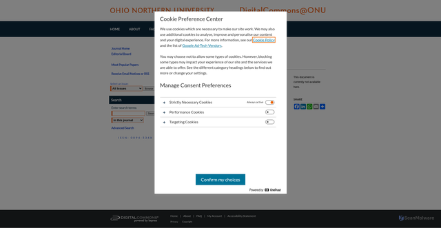 Security scan screenshot of https://digitalcommons.onu.edu/onu_law_review/vol39/iss3/4/